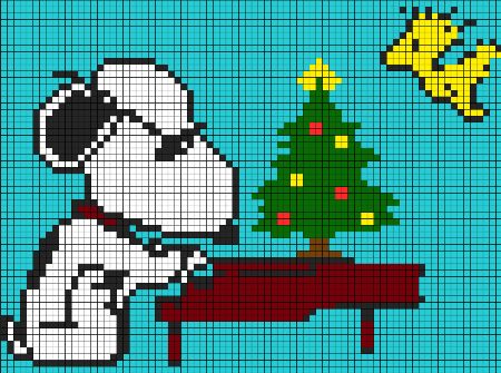 Christmas Snoopy Perler Bead Pattern