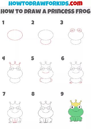 Cute Prince Frog Drawing Tutorial