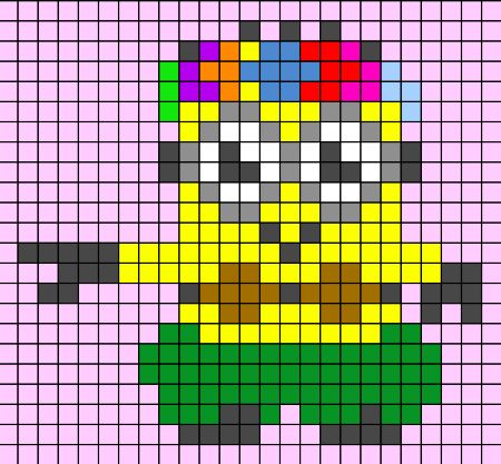 Dancing Minion Perler Bead Pattern