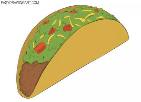 Detailed Taco Drawing