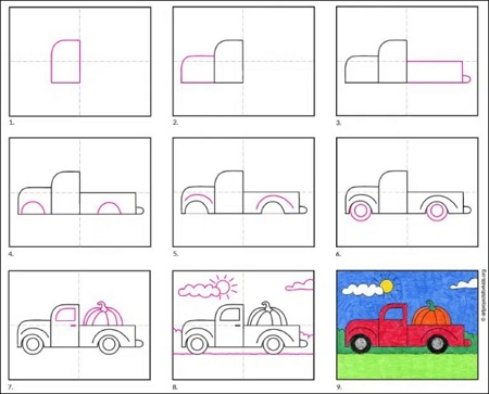 truck drawings for kids