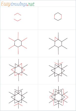 Easy Snowflake Drawing Tutorial