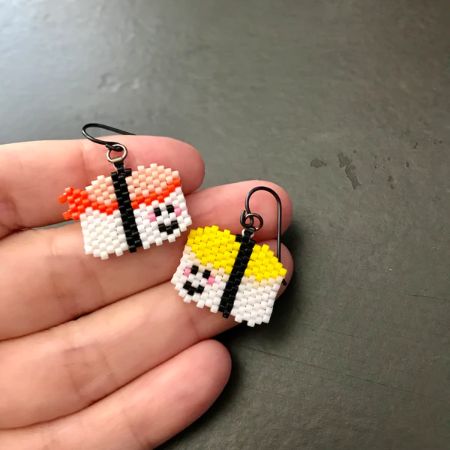 Egg and Shrimp Sushi Earrings Pattern