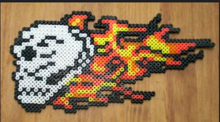 Flaming Skull Perler Beads