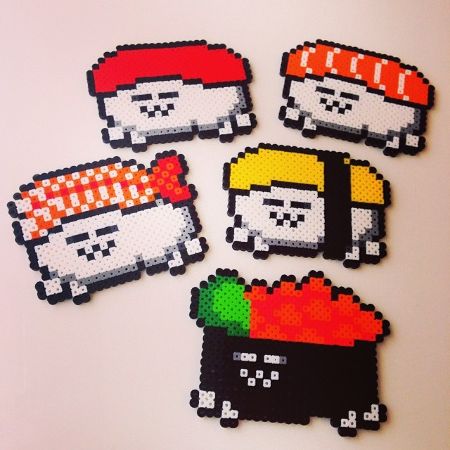 Funny Sushi Perler Beads