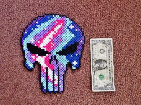 Galaxy Skull Perler Beads