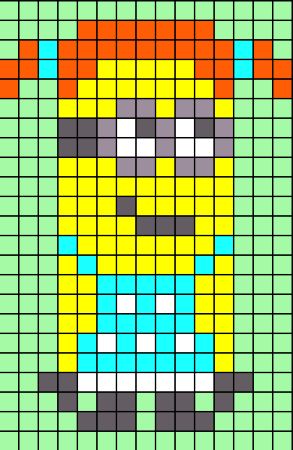 Girl Minion Perler Bead Pattern