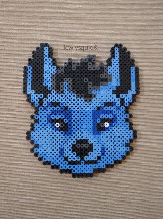 Gorgeous Blue Wolf Perler Beads