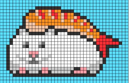 Hamster Sushi Perler Pattern