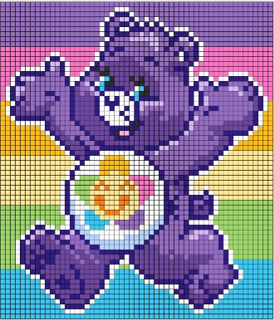 Harmony Bear Colorful Perler Bead Pattern