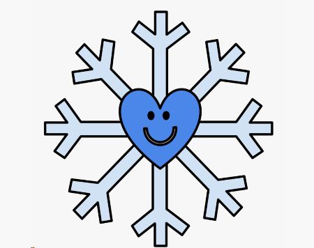 Heart Snowflake Drawing