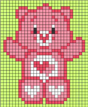 Love-a-Lot Bear Perler Pattern