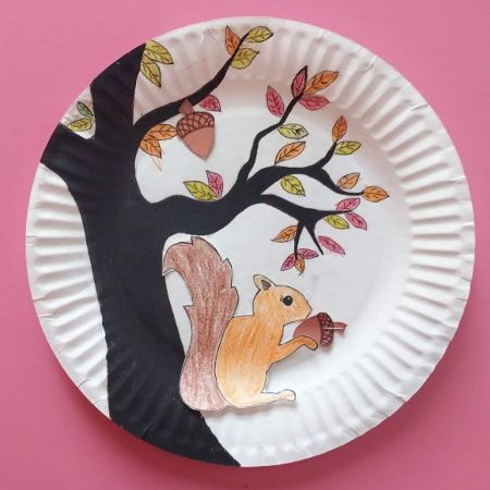Magnetic Squirrel Paper Plate Craft