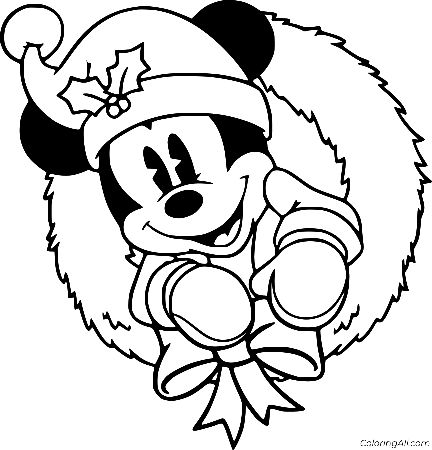 Mickey Mouse in a Wreath Drawing