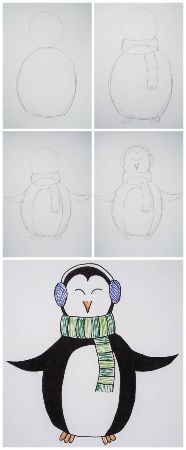 Penguin with Earmuffs and Scarf