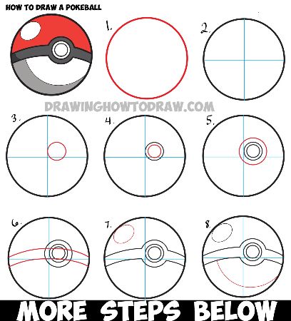 Pokeball Drawing Tutorial