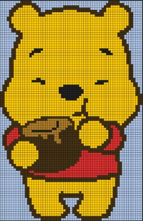 Pooh Eating Honey Pattern