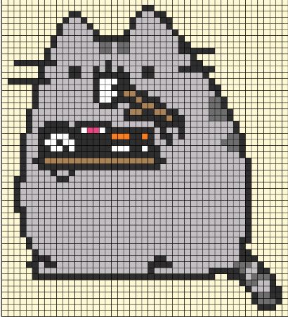 Pusheen Cat Eating Sushi