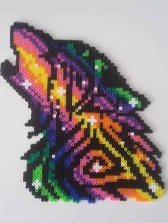 Rainbow-Colored Wolf Pattern
