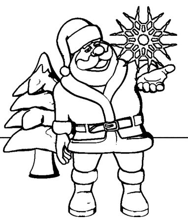 Santa with a Snowflake Illustration