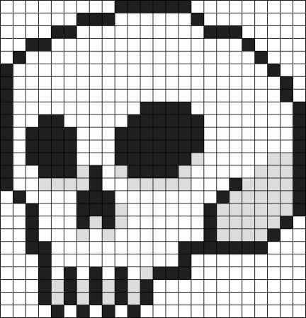 Side Skull Perler Pattern