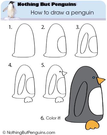 Side View Penguin Illustration