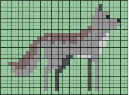 Simple Wolf Perler Bead Pattern