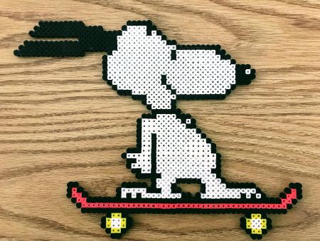 Skateboarding Snoopy Perler Beads