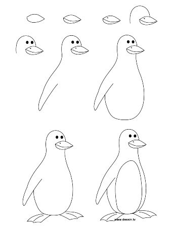 Smiling Penguin Sketch