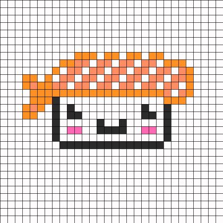 Smiling Sushi Perler Bead Pattern