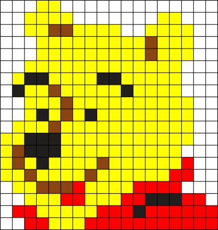 Smiling Winnie the Pooh Perler Bead Pattern