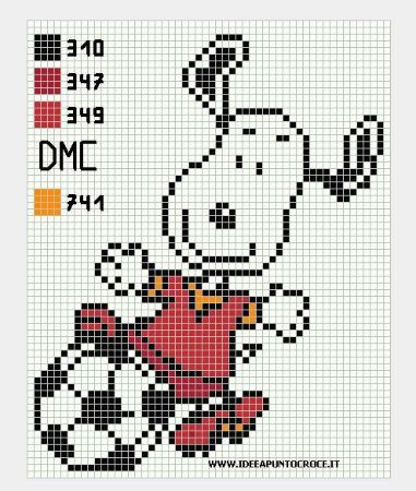 Snoopy Playing Soccer Pattern