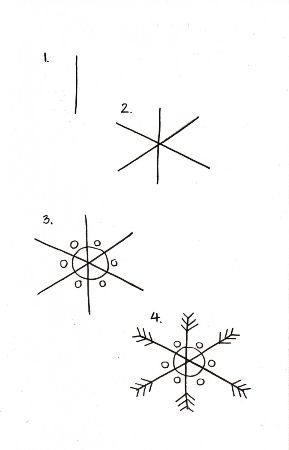 Snowflake with Circles Drawing