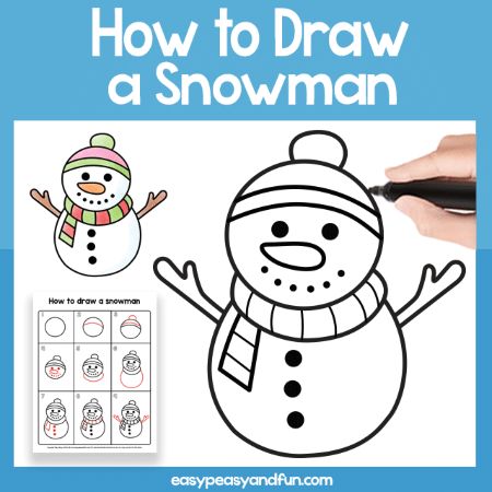 Step-by-Step Snowman Drawing Tutorial