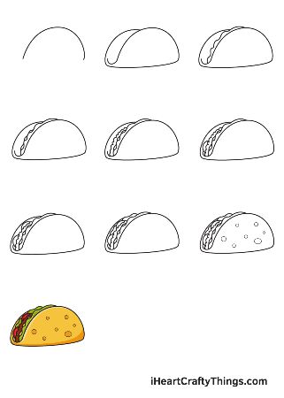 Step-by-Step Taco Drawing