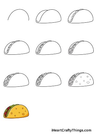 How to Draw Taco Mexican Food Drawing  YouTube