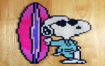 Surfing Snoopy Perler Beads