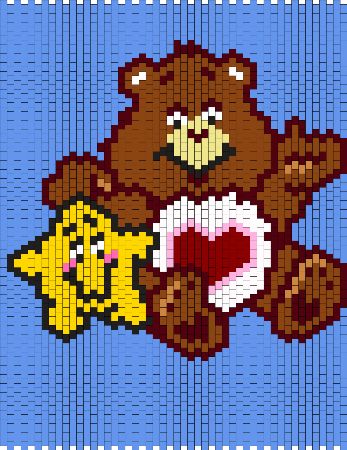 Tenderheart Bear Perler Bead Pattern