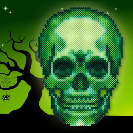 Xray Skull Perler Beads