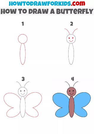 Cute Butterfly Drawing- Easy Step by Step guide for kids - Oh Parrot-saigonsouth.com.vn
