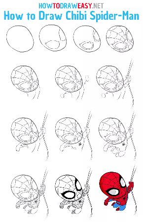 Chibi Spiderman Drawing Tutorial