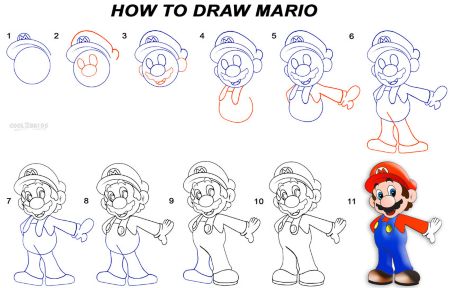 Easy Mario Drawing Tutorial