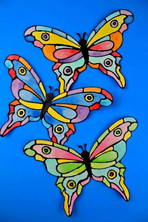 Faux Stained Glass Butterfly Art