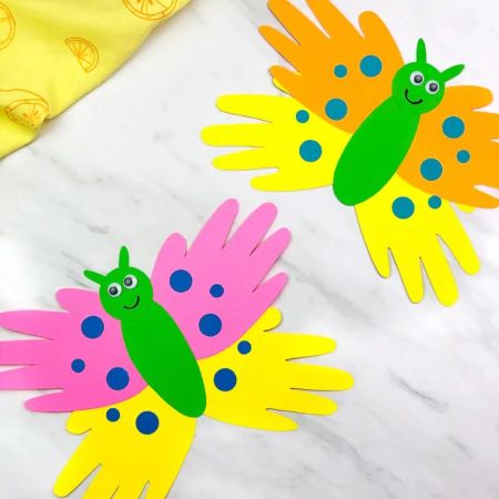 Hand Print Butterfly Crafts