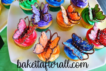 Multicolor Butterfly Cupcakes