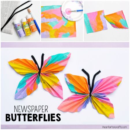 Newspaper Butterfly Craft