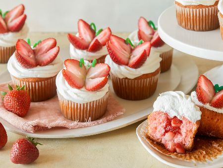 Strawberry Shortcake Butterfly Cupcakes