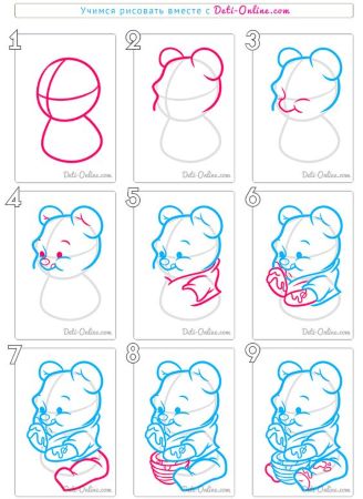 how to draw winnie the pooh face step by step