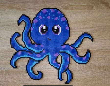 Blue Octopus Perler Beads