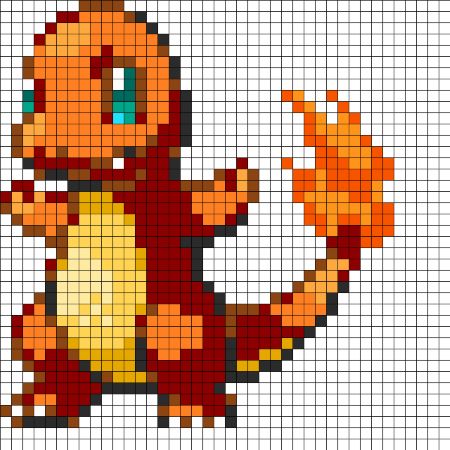 Charmander Perler Bead Pattern